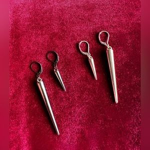 Gothic Spike Earrings, Handmade Gothic Earrings, Silver Earrings, Black Earrings